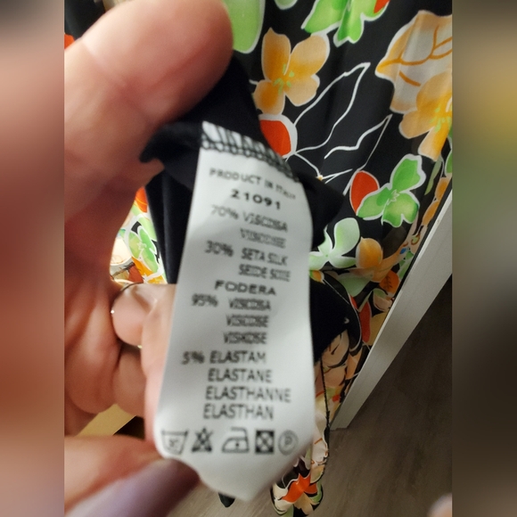 NWT Pura Seta made in Italy 100% silk print summer dress - Picture 4 of 4